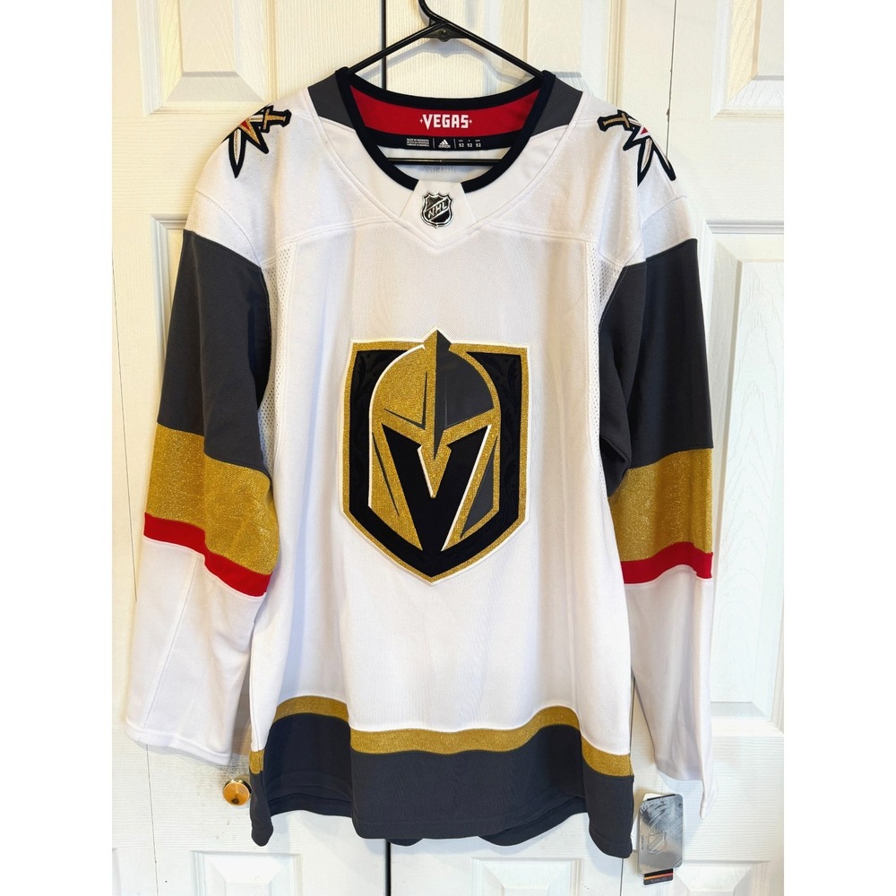 NEW Adidas NHL Las Vegas Golden Knights White Hockey Jersey 252JA Men's Size 52